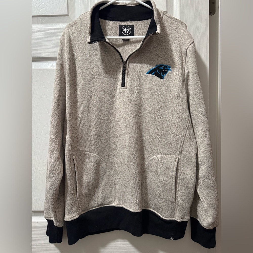 47 Brand Gray and Black Zip-Up Sweater